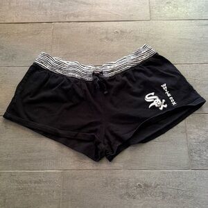 Black White Sox Shorts with Striped Waistband